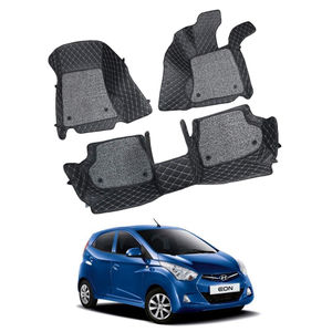 7D Car Mats Compatible with Hyundai Eon, Color - Black, AGHEON7DB