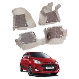 7D Car Mats Compatible with Hyundai Grand i10, Color - Beige, AGHGi107D