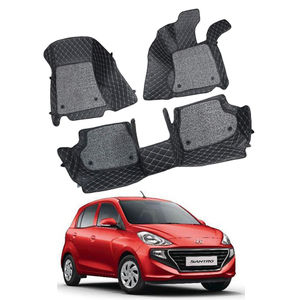 7D Car Mats Compatible with Hyundai Santro New, Color - Black, AGHSN7D17