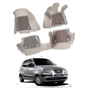 7D Car Mats Compatible with Hyundai Santro Old, Color - Beige, AGHSO7D18