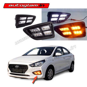 Hyundai Verna 2017-2020 LED DRL Fog Lamp with Turn Indicator, AGHV2230DRL