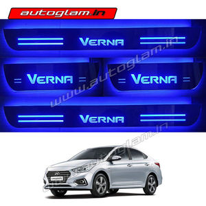 Hyundai Verna 2017+ Door Blue LED Sill Plates-Set of 4 Pcs, AGHV60DSP