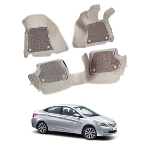 7D Car Mats Compatible with Hyundai Verna, Color - Beige, AGHV7D248