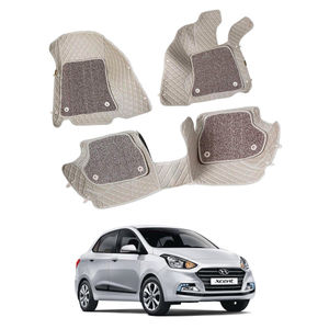 7D Car Mats Compatible with Hyundai Xcent, Color - Beige, AGHX7D