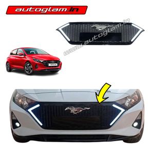 Hyundai i20 2020+ Mustang Design Front Grill Covers, AGHIFGMD2020