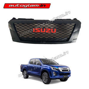 Isuzu D-Max Front Grill in Black Color with Red Logo, AGID101G