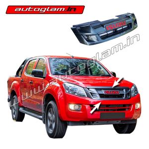 AGID55FGBR, Isuzu D-Max Front Grill in Black Color with Red Logo