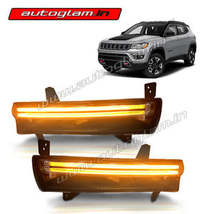 Jeep Compass LED DRL Fog Lamp with Indicator - Set of 2, AGJC26FL