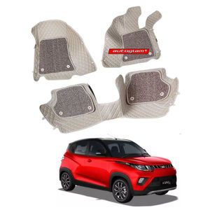 7D Car Mats Compatible with Mahindra KUV100, Color - Beige, AGMK1007D2