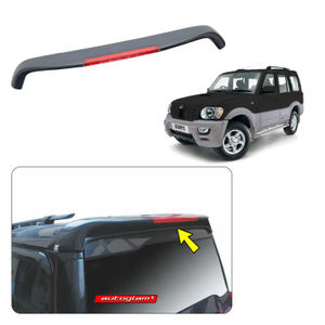 Roof Spoiler with LED Light for Mahindra Scorpio 2002-2014 Models, Color - FIERY BLACK, AGMS02RSFB