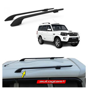 Roof Rails for Mahindra Scorpio 2017-2020 Black Color-Set of 2, Comes with Double Sided Tape, No Drill, AGMS328RR