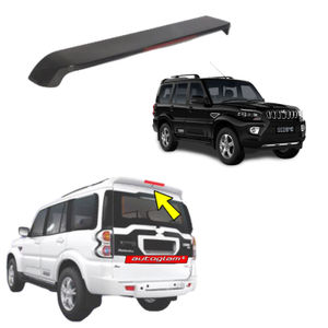 Roof Spoiler with LED Light for Mahindra Scorpio 2017-2020 Models, Color - NAPOLI BLACK, AGMS17RSNB 