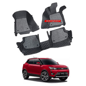 7D Car Mats Compatible with Mahindra XUV300, Color - Black, AGMX3007D1