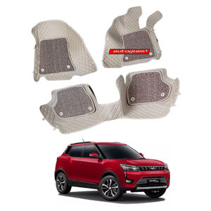 7D Car Mats Compatible with Mahindra XUV300, Color - Beige, AGMX3007D2