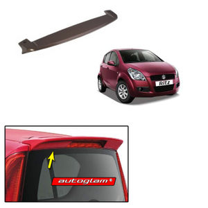 Roof Spoiler with LED Light for Maruti Suzuki Ritz 2009-2012, Color -FIRE BRICK RED, Latest Style, AGMSRRSFBR