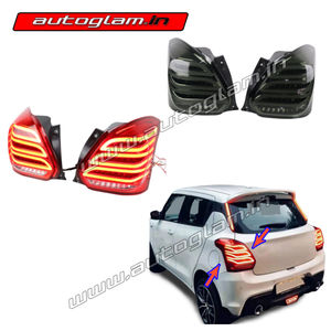 Maruti Suzuki Swift 2018+ Merc Style LED Tail Lights with Scanning Function & Matrix Indicator, Smoke Color, AGMSS69M