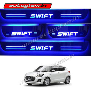 Maruti Suzuki Swift 2018+ Door Blue LED Sill Plates-Set of 4 Pcs, AGMSS57DSP