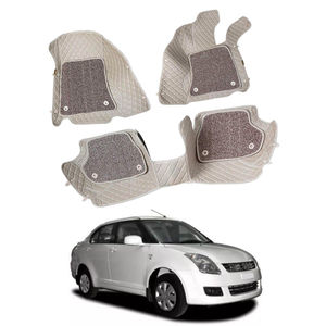 7D Car Mats Compatible with Maruti Suzuki Swift Dzire 2009, Color - Beige, AGMSD7D09