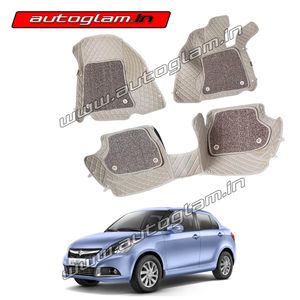 7D Mats for Maruti Suzuki Swift Dzire 2010-17 All Variants, Color - Beige, AGMSSD1211MBG