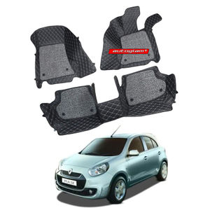 7D Car Mats Compatible with Renault Pulse, Color - Black, AGRP7D1