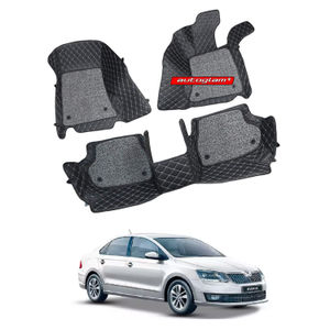 7D Car Mats Compatible with Skoda Rapid, Color - Black, AGSR7D1