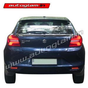 Maruti Suzuki Baleno 2015-2020 LED Tail Lights - RED Glass, AGMSB616M