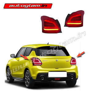 Maruti Suzuki Swift 2018+ MERC Style LED Tail Light with RED Glass, AGMSS18M