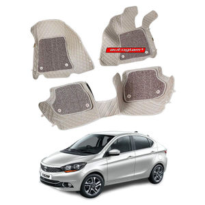 7D Car Mats Compatible with Tata Tigor, Color - Beige, AGTT7D2