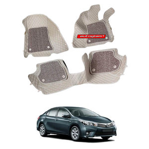 7D Car Mats Compatible with Toyota Corolla Altis 2016, Color - Beige, AGTCA167D2