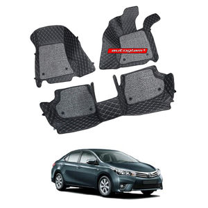 7D Car Mats Compatible with Toyota Corolla Altis 2016, Color - Black, AGTCA167D1