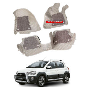 7D Car Mats Compatible with Toyota Etios Cross, Color - Beige, AGTC7D2