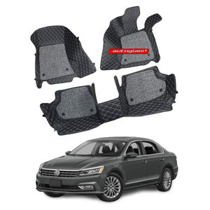 7D Car Mats Compatible with Volkswagen Passat 2017-2020, Color - Black, AGVWP187D1