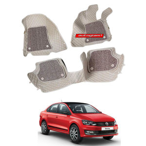 7D Car Mats Compatible with Volkswagen Vento (Automatic), Color - Beige, AGVWV7D2A