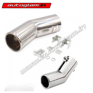 Chrome Bent Zag Exhaust Muffler Tip for all Cars, AGCB373ZEA