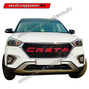 Hyundai Creta 2018-2019 Facelift  Alpha Front Grill, Color-Black with Red, AGHC602FG