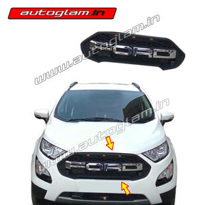 Ford Ecosport 2018+ Front Grill with 3 Orange LED, Trendy Design, AGFE304G18