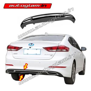 Hyundai Elantra 2016-19 Rear Diffuser with Merc CLA type Chrome Tip, AGHERD903