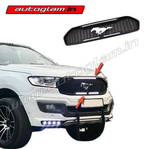 Ford Endeavour 2016-18 Front Custom Grill with Chrome Mustang Logo, AGFEN33FGC
