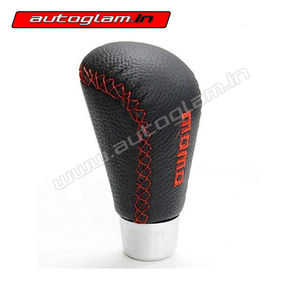 Universal Black Leather with Red Stiching Gear knob Gear Shift knob, AGUBLKGSK