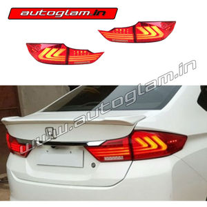 Honda City 2014-16 Lexus Style LED Taillights with Matrix Indicator, RED Glass, AGHC609TL
