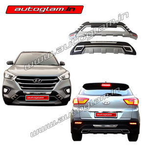 Hyundai CRETA 2018+ Facelift Nudge Guard|Bumper Guard with Rear Diffuser, AGHC901NG18