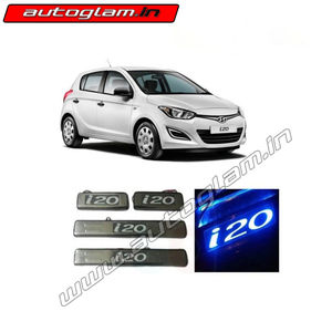 Hyundai i20 Door Scuff Sill Plate with blue LED, AGHIDSSPWB