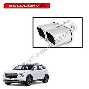 Autoglam Stainless Steel Chrome SS-010 Car Exhaust Tip for Hyundai Creta 2020 + Models, AGHCCCETA