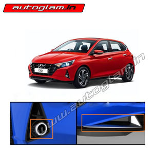 Hyundai Elite i20 2020+ Chrome Fog Lamp and Front Bumper Scoop Garnish Covers, AGHEICFLF