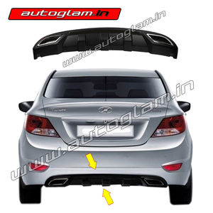 Hyundai Fluidic Verna 2011-15 Rear Diffuser with Chrome Exhaust Tip, AGFVRD614