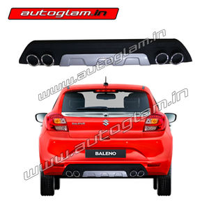 Maruti Suzuki Baleno 2015+ Rear Bumper Diffuser with Dual Chrome Tip, AGMSB603RD