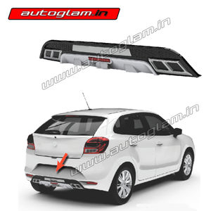 Maruti Suzuki Baleno 2015+ Rear Bumper Diffuser with Dual Chrome Tip, AGMSB605RD