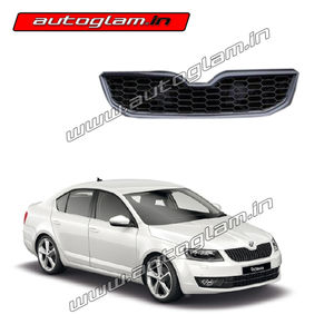 AGSO1217FGB, Skoda Octavia 2012-17 Front Grill Honey Comb with Black