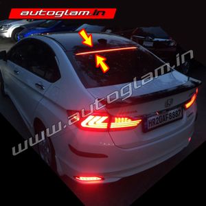 Roof Spoiler for Honda City 2014+ LED Bentley Style, Color - MATT BLACK, AGHCRF301B