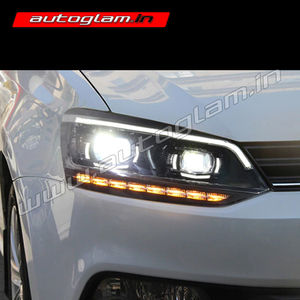 Volkswagen Vento 2010-20 Audi Style HID Projector Headlights, AGVWV991H55W